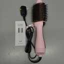 Hair Dryer Brush Blow Dryer in One Upgraded 4 in 1 Hair Dryer and Styler Volumizer with Negative Ion Anti-frizz Ceramic Titanium Barrel Hot Air Brush Hair Straightener Brush (Pink)
