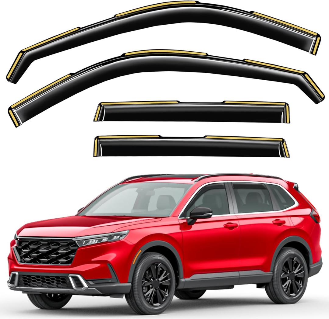 in-Channel Window Rain Guards Intended for Honda CR-V CRV 2023-2025 Sport Hybrid Sport Touring Vent Visors Window Visors Extra Durable Window Deflectors Vent Shades Car Accessories-4 pcs Q03 (2023-2025 Honda CRV Sport Hybrid)