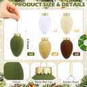 15 Pcs Christmas Velvet Balls Bulk C9 Flocked Christmas Tree Ball Ornaments Plastic Shatterproof Xmas Decorative Hanging Home Ornaments for Xmas Tree Party Holiday Decor (3.15'',Morandi)