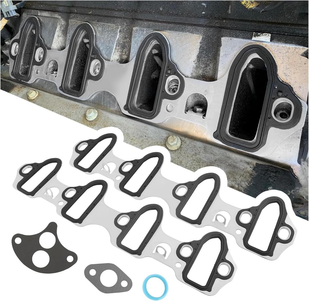 2PCS Intake Manifold Gasket Replacement OEM#MS98016T,Car Manifold Gasket for Sealing Cooling Lanes,Durable Intake Gaskets Set Compatible with Silverado, Cadillac, Escalade