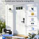 Veise VE027-L Built-in WiFi Smart Lock with Handles, Fingerprint keyless Entry Door Lock Set, App Remote & Voice Control, Electronic Deadbolt for Front Door, Touchscreen Keypad, Auto Lock, Matte Black