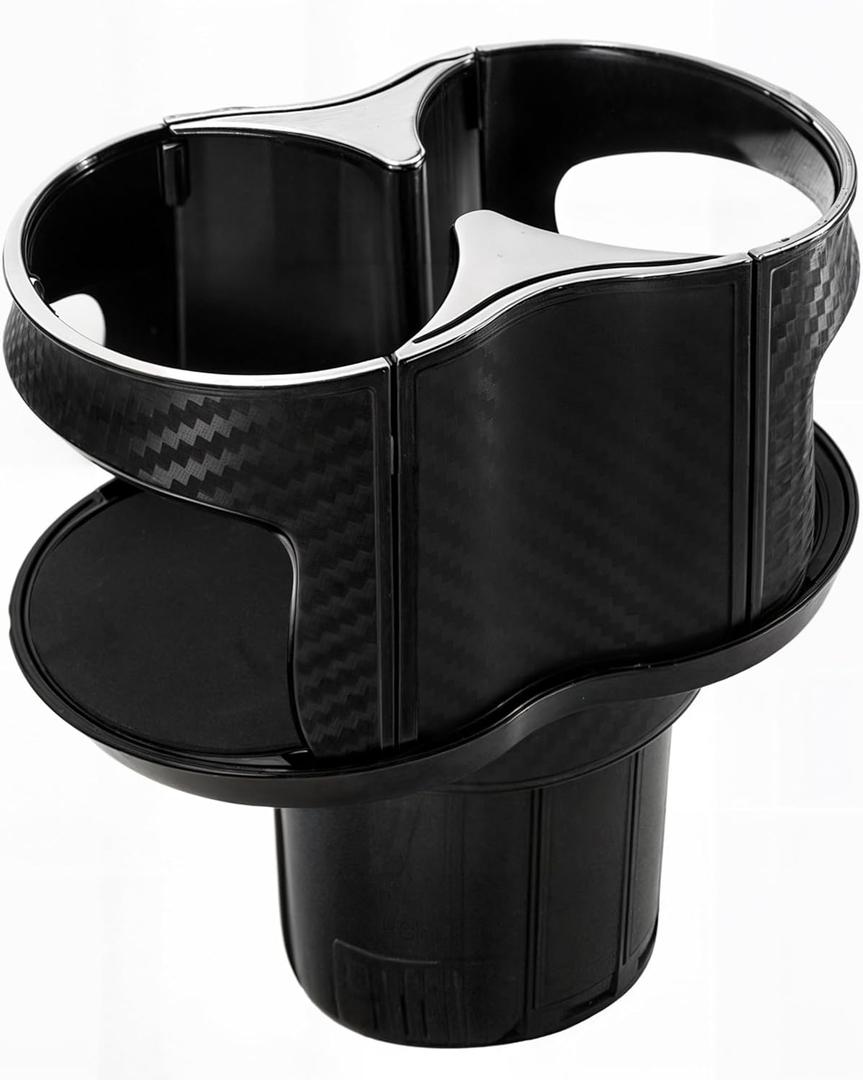 Double Cup Holder for Car, 2 in 1 Extra Cup Insert with Expandable Base, Multifunctional Extender Expander Adapter with Elastic Open-Close Cup Mouth, Adjustable Bracket FOR 2.1''-2.9'' BOTTLE DIAMETER