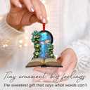 GEEMBI Book Lovers Gifts for Women - 2D Flat (Not 3D) Suncatcher Mushroom Christmas Ornaments 2025 - Bookish Gift for Readers Librarian, Christmas Ornament Gifts for Teacher, Fantasy Xmas Decorations (Emerald - Enchanted Tales)