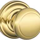 Andover Knob with Andover Trim Non-Turning Lock, Bright Brass (F170 AND 605 AND)
