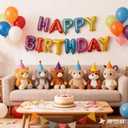 Mini Party Hats for Stuffed Animals, Small Colorful Birthday Hats for Dogs Cats Rabbits, Birthday Party Decoration