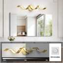 LED Modern Bathroom Vanity Light Fixtures, 24 inch Gold Wall Lamp Bedroom 4000K, Spiral Design Wall Sconce for Mirror, Living Room, Bedroom, Hallway 15W