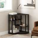 Furinno Turn-N-Tube Multipurpose Corner Shelf, Display Rack, Bookshelf, Espresso/Black
