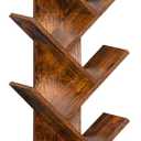 10 Tier Tree Book Shelf, Floor Standing Wood Bookshelf for Narrow Space, Storage Organizer Bookshelves for Books/CDs/Magazine, Bookcase with Shelves for Home Office, Living Room - Brown