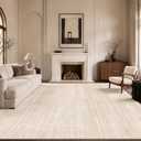 9X12 Washable Cream Area Rug, Stain Resistant Non Slip Foldable Printed Rug