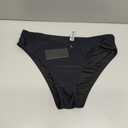 Zmart Women V Cut Cheeky Bikini Bottoms - Mid Waist High Cut Swim Bathing Suit Bottoms V Front Swimsuit (Large, Black)