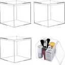 Large Acrylic Christmas Decorations Party Favor Box With Lid - Transparent Display Square Cube for Storage, Wedding, Birthday Party Cake, Candy (4.73 x 4.73 x 4.73 Inch)
