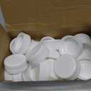 Rozer 50 Pcs White Plastic Bottle Caps 38 mm for Empty Juice Bottles, Tamper Seal Lids Container Lids Bottle Caps for Crafts DIY, 4, 8, 12, 16, and 32 oz Container
