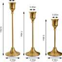 NLBTW Set of 6 Brass Gold Candle Holders for Taper, Vintage Candlestick Holder Decorative Metal Candle Sticks Home Decor Centerpieces for Table Mantel Festive Decorations
