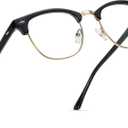 Blue Light Blocking Glasses Vintage Half Frame UV Clear Lens Anti Eyestrain Computer Gaming Glasses for Women Men (A1-black Gold Frame)