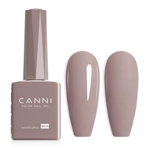 CANNI Light Brown Gel Nail Polish, 1Pcs Nude Grey Gel Polish Color High Gloss Soak Off U V Nail Manicure Salon DIY