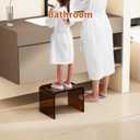 Acrylic Step Stool Small Clear Acrylic Foot Stool for Bathroom Bedroom Kitchen with Non-Slip,Holds Up to 250lbs (Dark Brown, 12.6'' x 9'' × 9.8'')