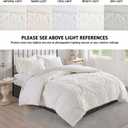 Madison Park Tufted Chenille 100% Cotton Duvet Modern Luxe All Season Comforter Cover Bed Set with Matching Shams, Full/Queen(90"x90"), Damask Off White 3 piece