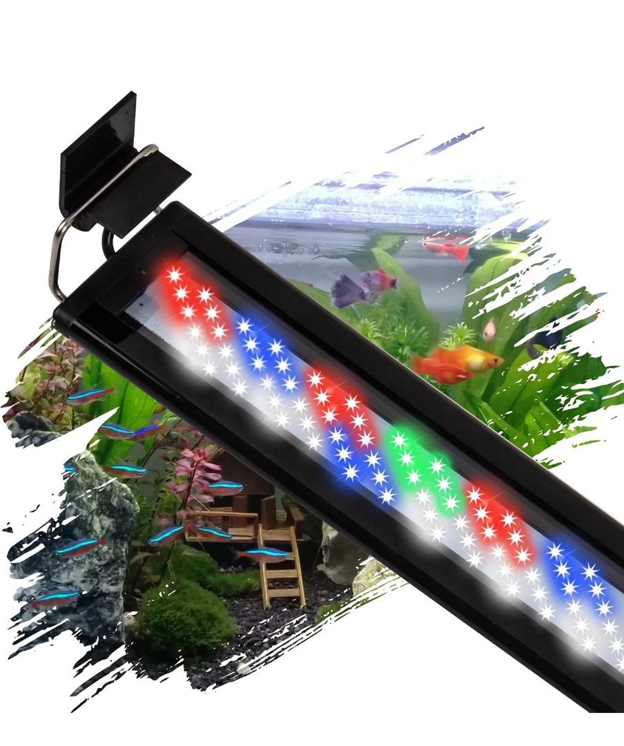 Led Aquarium Light, Full Spectrum Fish Tank Lights, 55/75 Gallon Freshwater Fishtank Hood Lighting for Grow Fish, Plants, Adjustable from 48 to 54 Inch