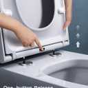 Soft Close Quick Release Toilet Seat Elongated- Heavy Duty Adjustable Stainless Hinges, D/U Shape Toilet Seats Cover for Easy Cleaning & Simple Top Fixing - White Toilet Lid