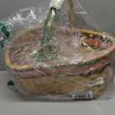 Natural Wicker Basket with Linen Lining, Woven Picnic Basket with Handle, Large Picnic Basket, Stylish Hand-Woven Favors Storage Basket for Picnic, Camping, Outdoor Party
