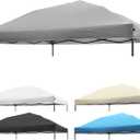 10x 10 Canopy Replacement Top, Replacement Canopy Top for 10x10 Pop Up Canopy Tent (Canopy Top Cover Only) Grey