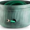 Garden Hose Holder Storage Pot with Lid 17 x 11.5" | Water Hose Container Pot Outdoor or Indoor Use | Expandable Water Hose Hider l | (Sculptors Secret Harbor Teal) - Handmade