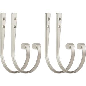 Curtain Holdbacks 4pcs,Brushed Nickel Barrel Zinc Alloy Curtain Tiebacks,Wall Mounted Curtain Holders for Drapes.