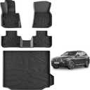 KARPAL Floor Mats & Cargo Liner Fit with 2018-2025 BMW X3 & with 2019-2025 BMW X4, 1st & 2nd Row & Cargo Mats for sDrive30i xDrive30i M40i X3M X4M, (Only for car Without Spare tire) (NOT fit X3 30e)