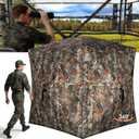 Hunting Blind, 360° See Through Ground Blind for 2-3 Person