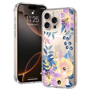 OOK Magnetic for iPhone 16 Pro Max Case Clear Pretty Flower Girls Women