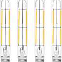 Bonlux 4W LED T6.5 Tubular Filament Bulb Dimmable, E17 Intermediate Base T6.5 LED Appliance Light 5.7" Length 40W Incandescent Equivalent for Freezer Exit Sign Light, Daylight 6000K (4-Pack)