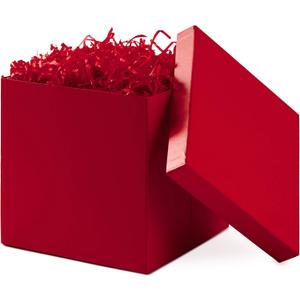 Hallmark Medium Gift Box with Lid and Shredded Paper Fill (Red 7 inch Box) for Birthdays, Graduations, Anniversaries, Christmas, Valentine's Day, All Occasion