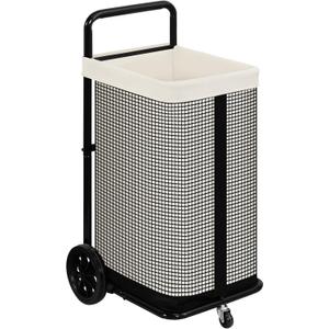 STORAGE MANIAC Rolling Laundry Cart with Wheels 37.4"H Laundry Hamper with Removable and Washable Canvas Liner Heavy Duty Laundry Basket Sorter Utility Cart Steel Frame for Clothes & Groceries, Beige