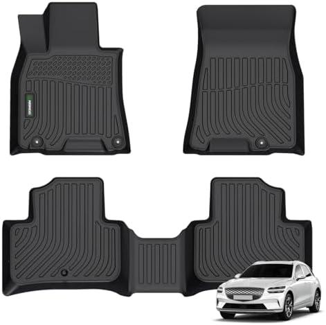 ANBINGO® Floor Mats for Genesis GV70 (Not Fit Electrified GV70) 2022-2026, Car Mats for 2022 2023 2024 2025 2026 GV70 All Weather Floor Mats TPE Fits for Front& Rear Row Accessories-Black