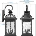 Darkaway Outdoor Lights Fixtures Wall Mount, Extra Large 26inch Outdoor Wall Sconce Lights with Water Ripple Glass for House Front Porch Patio Garage E12 Bulb Base