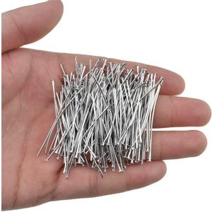 Hahiyo 40mm Length Fine Satin Pins Straight Connect Correctly Longer Size Trim Easily Durable Metal Flat Head Quilting Dressmaker Pins Silver 200 PCS for DIY Jewelry Making Sewing Crafts