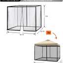 10x10 Replacement Mosquito Netting for Pop-Up Canopy Tent, Sidewall Screen with Zipper Universal Black