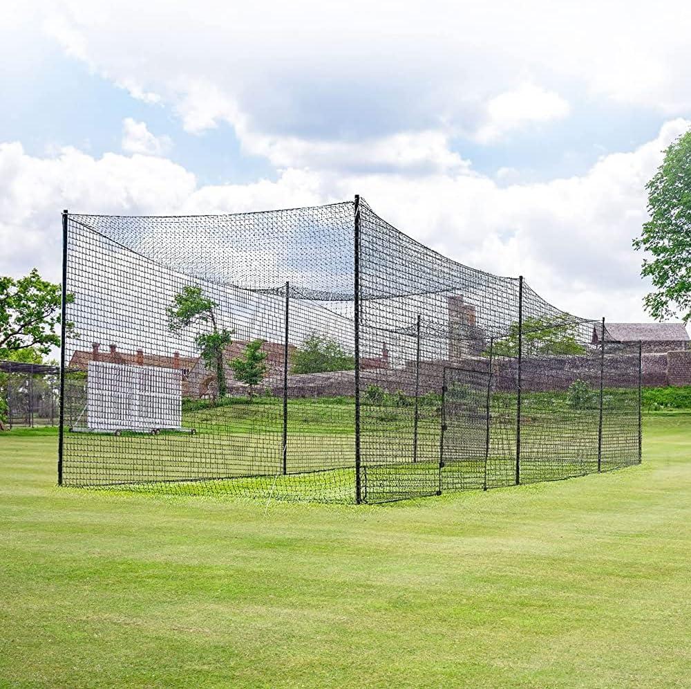 Baseball Batting Cage Nets, ONLY NET, 12'H x12'W x 55'L Baseball and Softball Cage Netting, 1.88" Mesh, Professional Fully Enclosed Heavy Duty PE Hitting Cage Net with Door, Without Poles