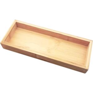 lacitycover Natural Wood Tray, Slip-Resistant Wooden Bathroom Tray & Kitchen Decor Wood Holder Organizer