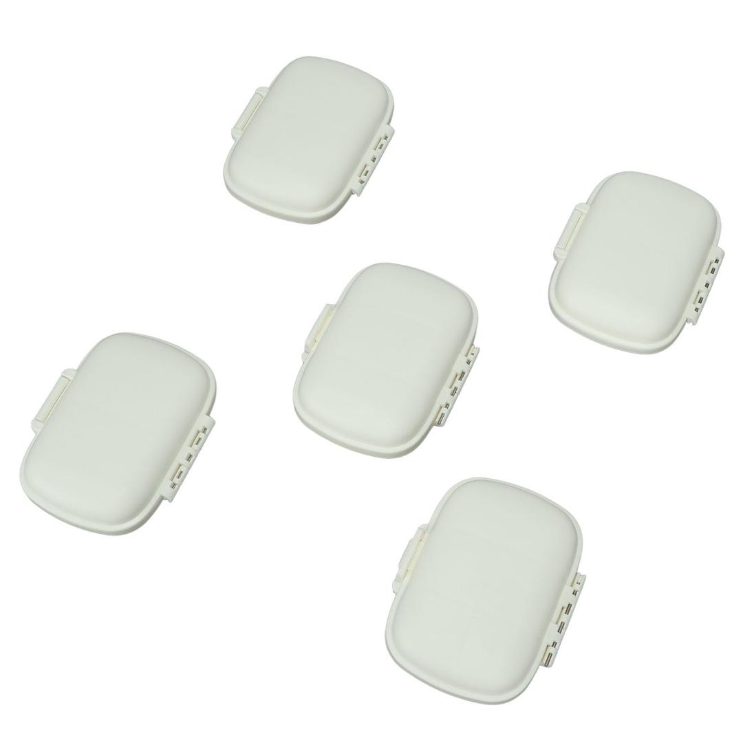 Koieam 5 Pcs Medicine Organizer Dividing Medicine Planner Box Snap Design Daily Medicine Holder Container