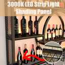 Wine Rack Wall Mounted with LED Light,Bar Liquor Shelf,Black, 120*80*15