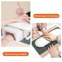 Diesisa Nail Arm Rest, Foldable PU Leather Nail Hand Rest For Manicure, with Soft Nail Mat for Table, Soft Hand Rest for Acrylic Nails/Nail Hand Pillow for Manicure Salon Use-white