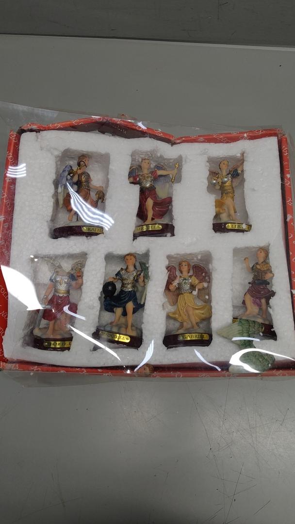 Mrcjsales Seven Archangels Complete Statues Set – 3″ Resin Figurines | Siete Arcángeles Figuras Completas Religiosas | Full Set for Home Altar, Prayer