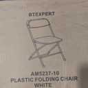 BTEXPERT Set of 10, White Plastic Folding Chairs Steel Frame Commercial 650LB High Weight Capacity Event Chair Lightweight for Office Wedding Party Picnic Kitchen Dining Church School - 10