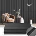 4 Pack Wood Panels for Wall, 47.2"23.6" Wood Slat Acoustic Panels for Wall, Soundproof Panels, 3D Fluted Panels for Interior Decor (Black)