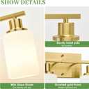 MOKATNG 4-Light Bathroom Light Fixtures, Brushed Gold Vanity Light with Milky White Shades, Bathroom Lighting Fixtures Over Mirror, Modern Bathroom Wall Lamp for Mirror Living Room Cabinet Bedroom