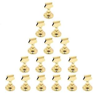 Urban Deco 16 Pieces Table Card Holder Place Card Holders 1.7 inches Gold Steel Card Holders for Photos, Food Signs, Memo Notes, Weddings, Restaurants, Birthdays. (Gold)