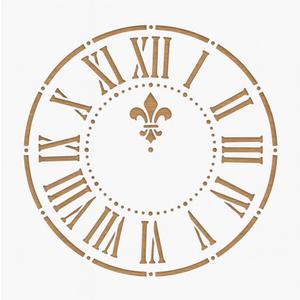 Roman Numeral Clock Stencil Reusable Large Stencil for DIY Wall Clocks, Furniture Painting, Vintage Decor, Farmhouse Crafts Laser Cut Clock Face Template 20x20 Inch