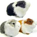 3 Pcs Assorted Color Realistic Hamster Figurines Plush Toys  Lifelike Guinea Pig Stuffed Animals, Home Decor, Kids Gift, Party Favors, Rodent Photo Props