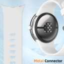 Silicone Bands Compatible With Google Pixel Watch 3 45mm, 3 Pack Waterproof Sport Strap Replacement for Women Men (Starlight++White+Pink)